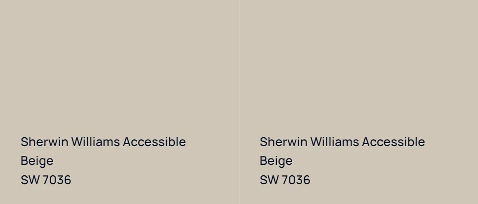 Sherwin Williams Accessible Beige SW 7036 vs Sherwin Williams Accessible Beige SW 7036