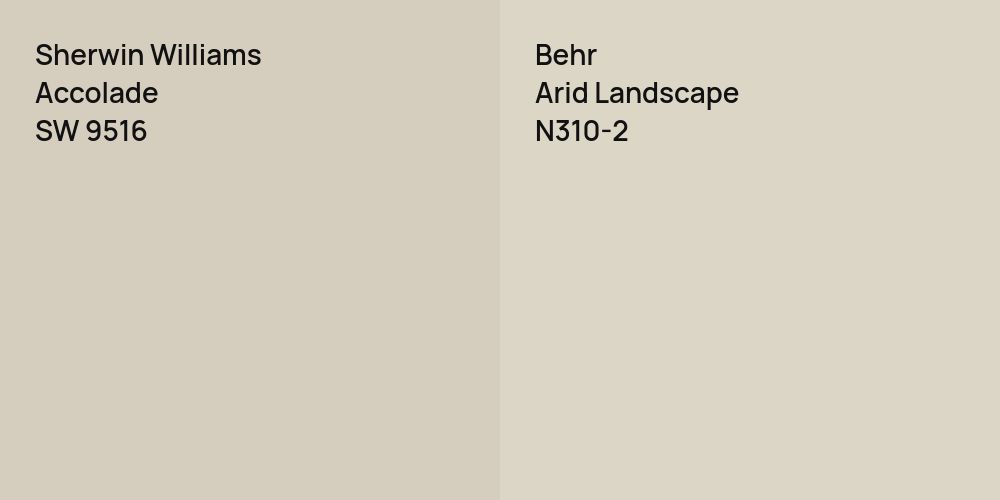 Sherwin Williams Accolade vs. Behr Arid Landscape