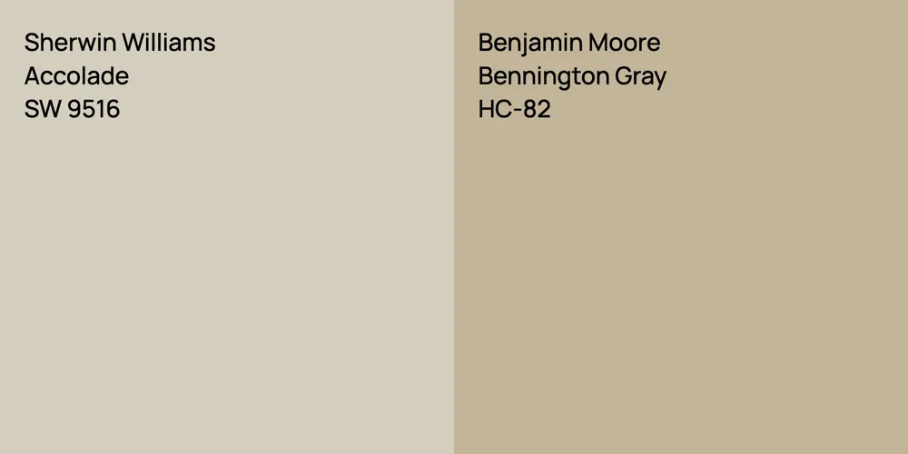 Sherwin Williams Accolade vs. Benjamin Moore Bennington Gray