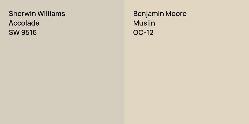 Sherwin Williams Accolade vs. Benjamin Moore Muslin