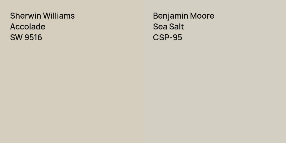 Sherwin Williams Accolade vs. Benjamin Moore Sea Salt