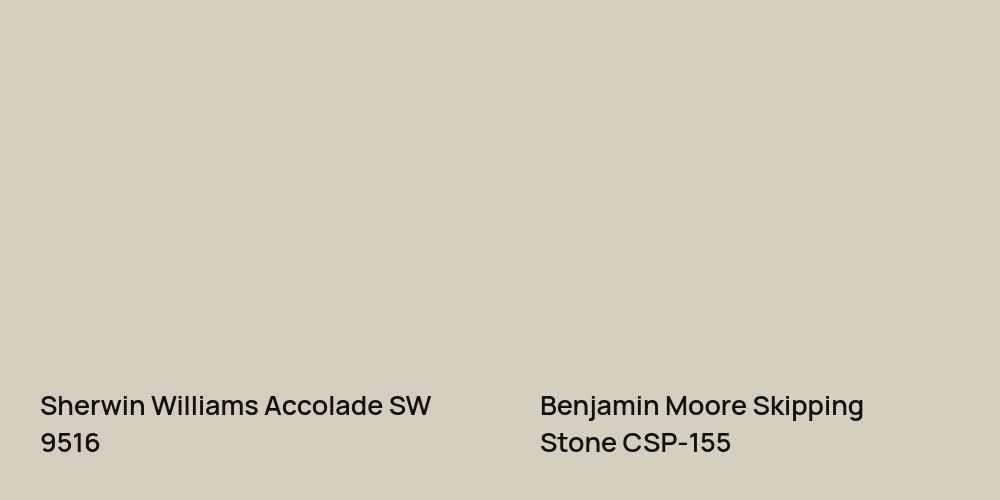 Sherwin Williams Accolade vs. Benjamin Moore Skipping Stone