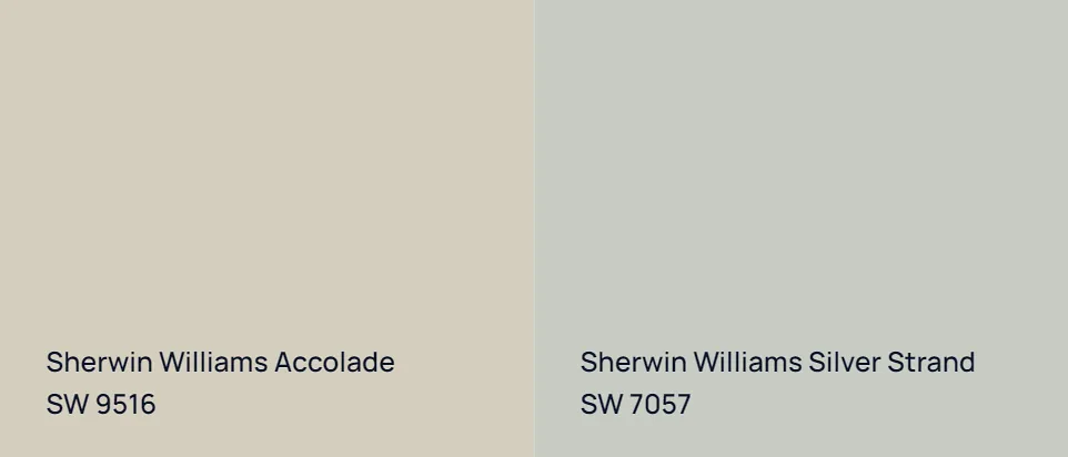 Sherwin Williams Accolade SW 9516 vs Sherwin Williams Silver Strand SW 7057