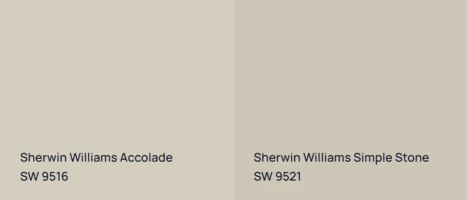 Sherwin Williams Accolade SW 9516 vs Sherwin Williams Simple Stone SW 9521