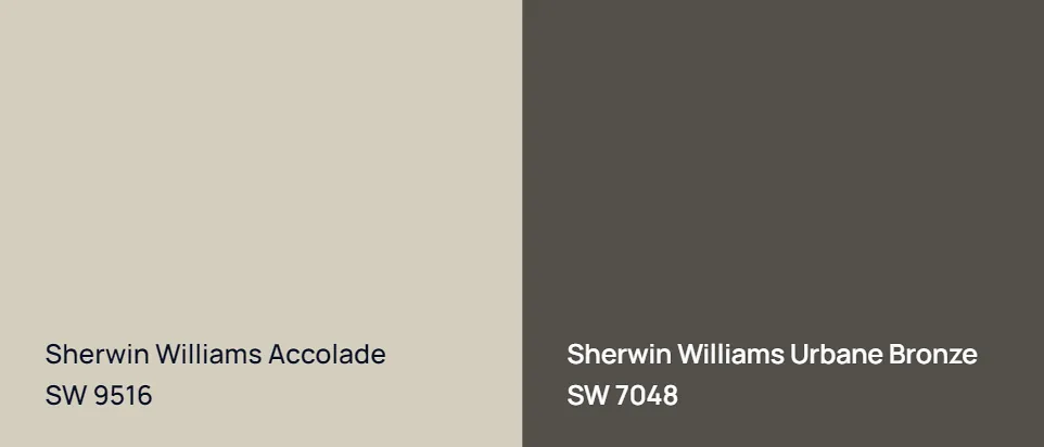 Sherwin Williams Accolade SW 9516 vs Sherwin Williams Urbane Bronze SW 7048