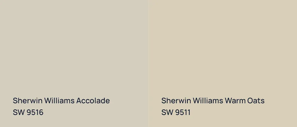 Sherwin Williams Accolade SW 9516 vs Sherwin Williams Warm Oats SW 9511