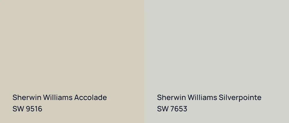Sherwin Williams Accolade SW 9516 vs Sherwin Williams Silverpointe SW 7653