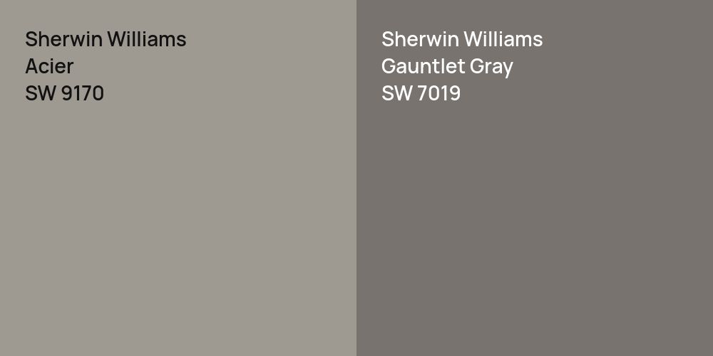 Sherwin Williams Acier vs. Sherwin Williams Gauntlet Gray