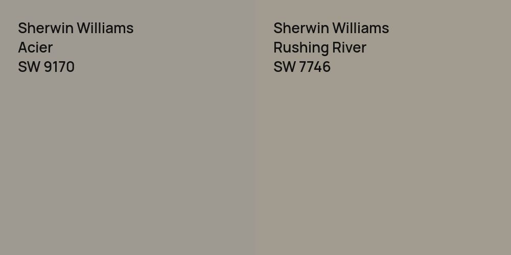 Sherwin Williams Acier vs. Sherwin Williams Rushing River