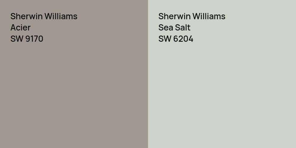 Sherwin Williams Acier vs. Sherwin Williams Sea Salt