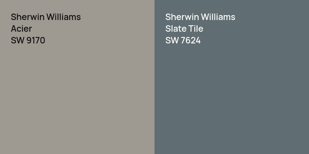 Sherwin Williams Acier vs. Sherwin Williams Slate Tile