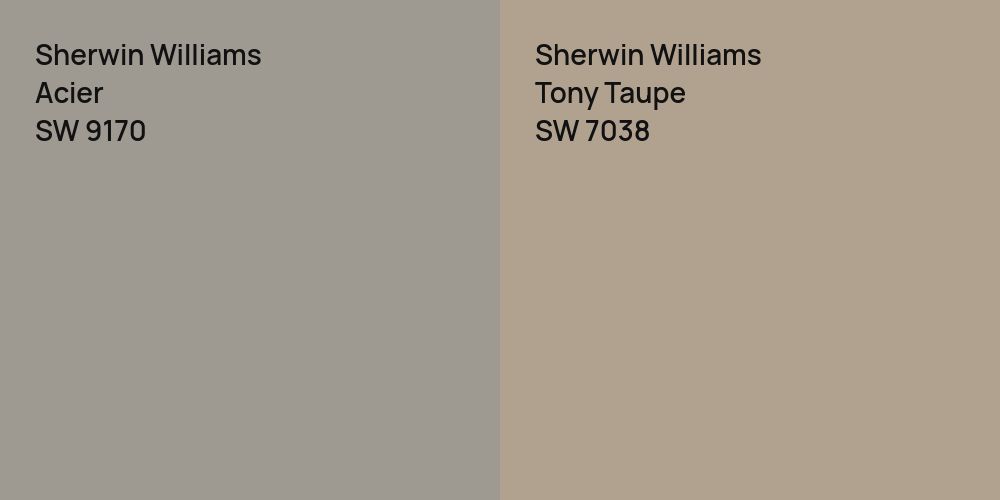 Sherwin Williams Acier vs. Sherwin Williams Tony Taupe