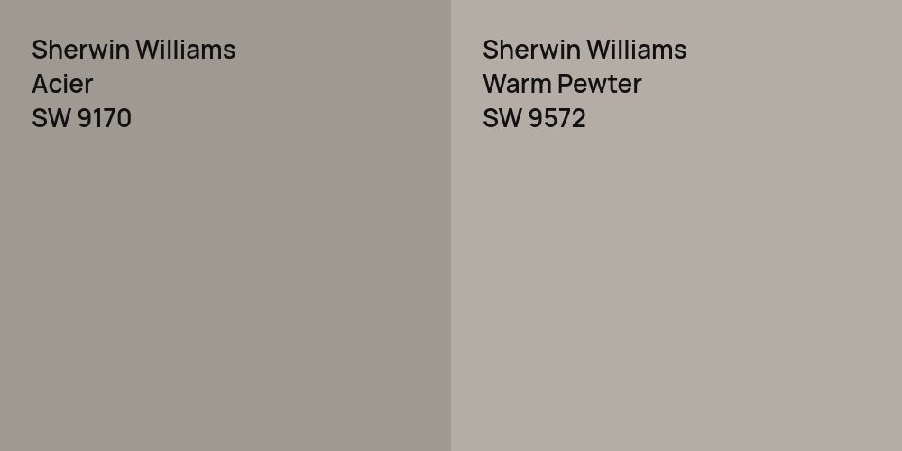 Sherwin Williams Acier vs. Sherwin Williams Warm Pewter