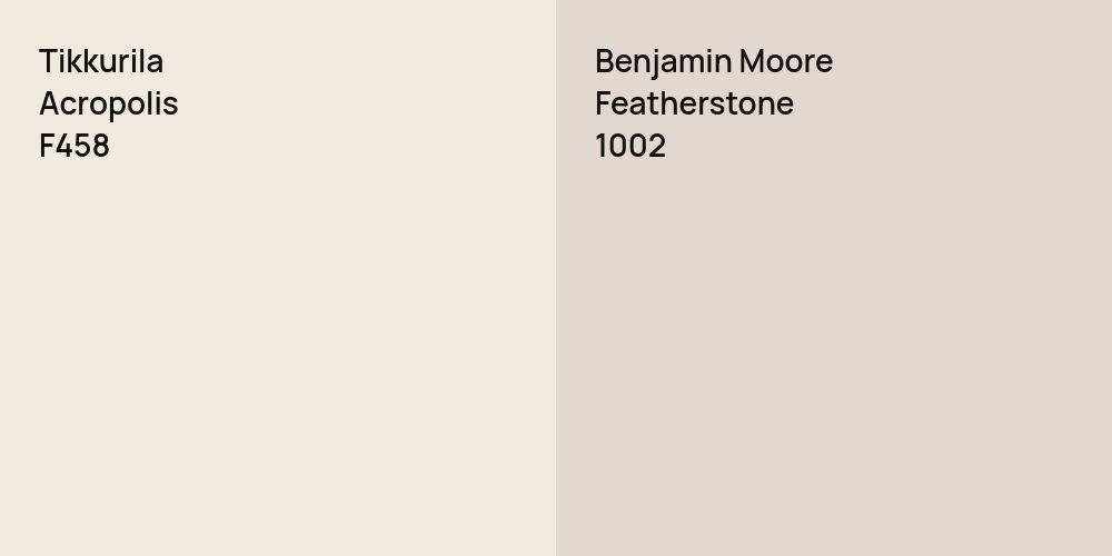 Tikkurila Acropolis vs. Benjamin Moore Featherstone