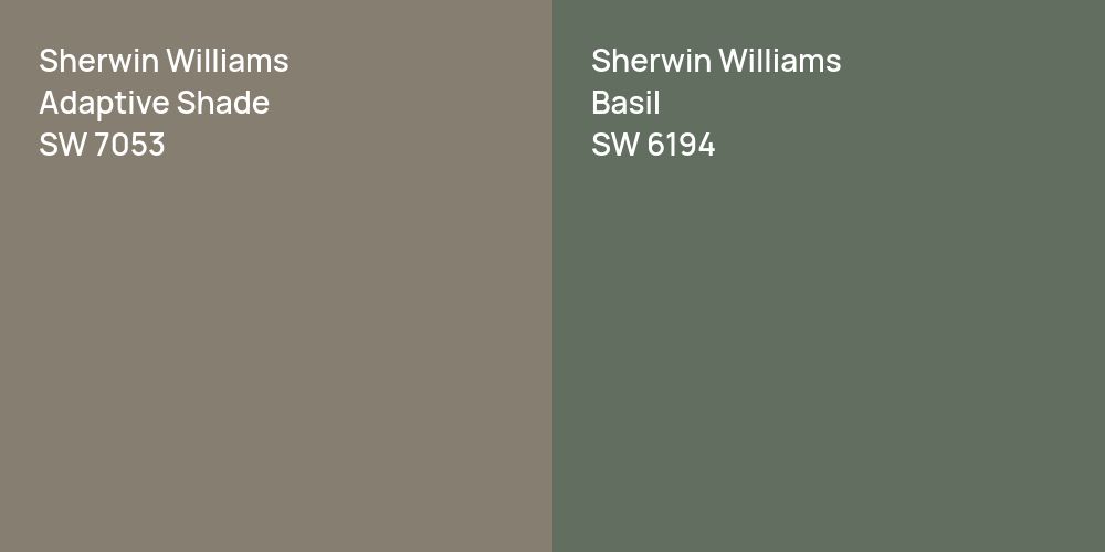 Sherwin Williams Adaptive Shade vs. Sherwin Williams Basil