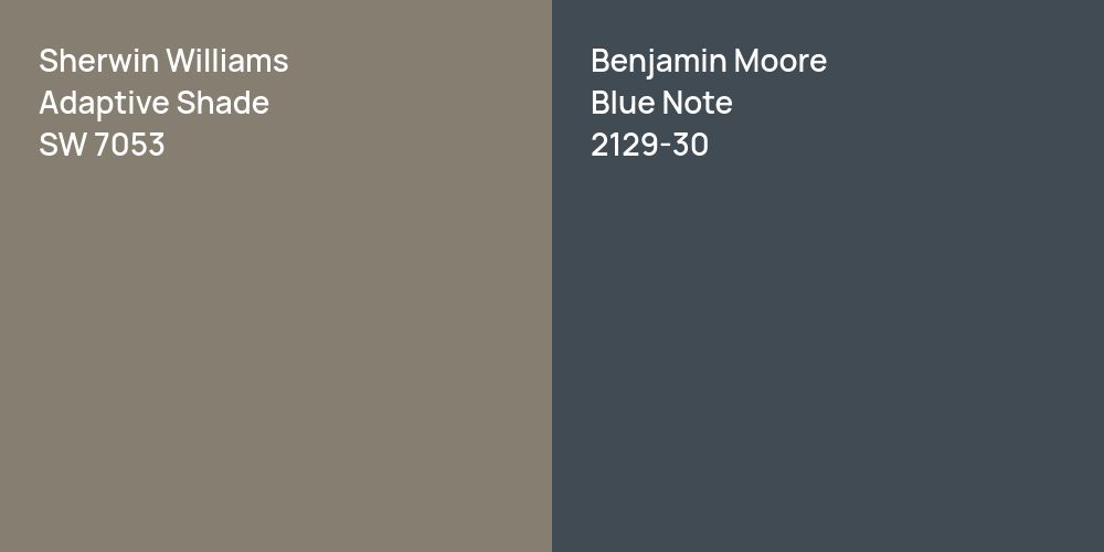 Sherwin Williams Adaptive Shade vs. Benjamin Moore Blue Note