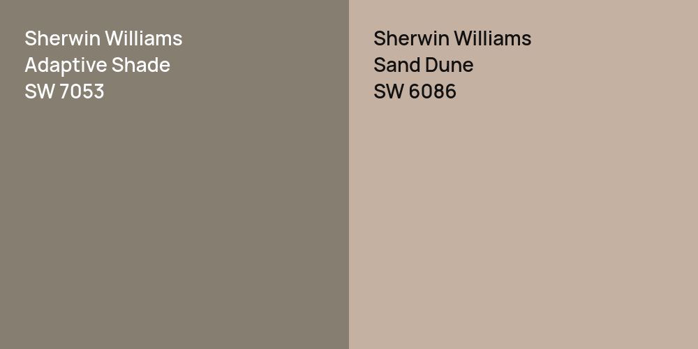 Sherwin Williams Adaptive Shade vs. Sherwin Williams Sand Dune