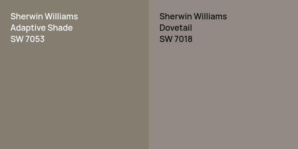 Sherwin Williams Adaptive Shade vs. Sherwin Williams Dovetail