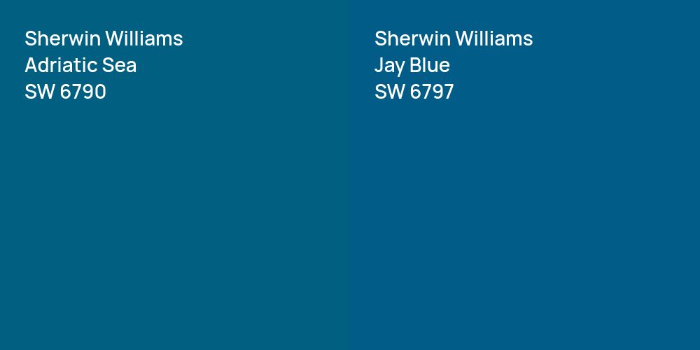 Sherwin Williams Adriatic Sea vs. Sherwin Williams Jay Blue