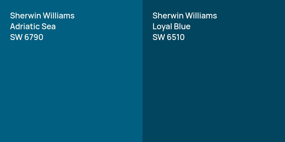 Sherwin Williams Adriatic Sea vs. Sherwin Williams Loyal Blue