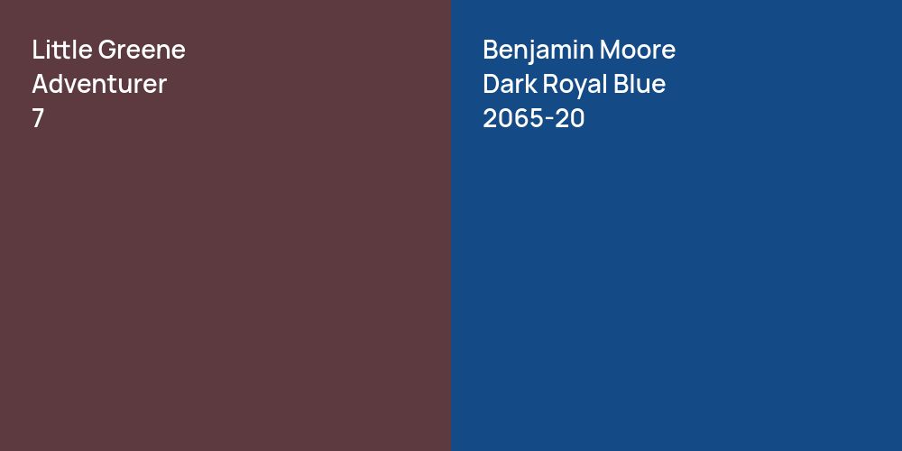 Little Greene Adventurer vs. Benjamin Moore Dark Royal Blue