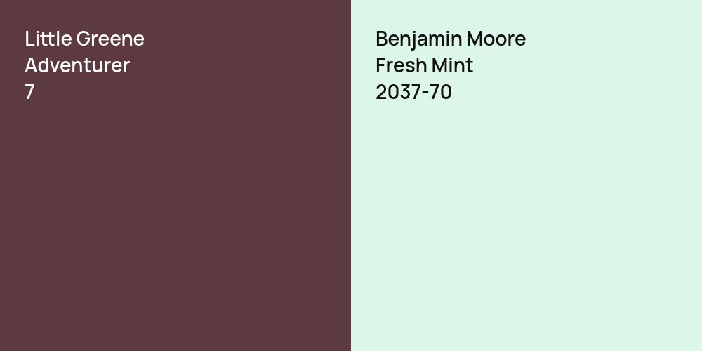 Little Greene Adventurer vs. Benjamin Moore Fresh Mint