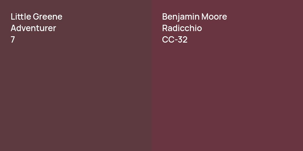 Little Greene Adventurer vs. Benjamin Moore Radicchio