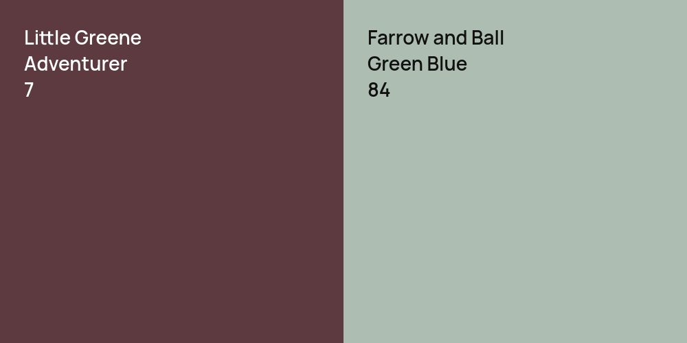 Little Greene Adventurer vs. Farrow and Ball Green Blue