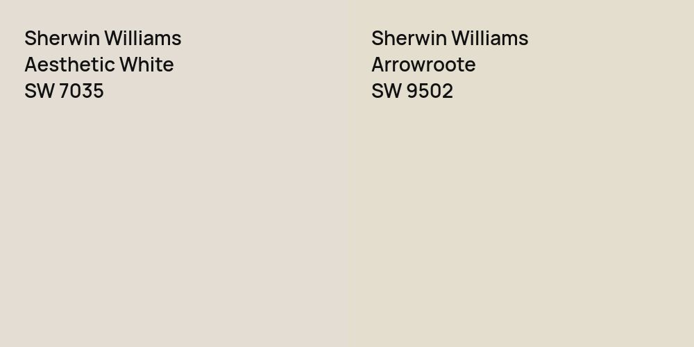 Sherwin Williams Aesthetic White vs. Sherwin Williams Arrowroote