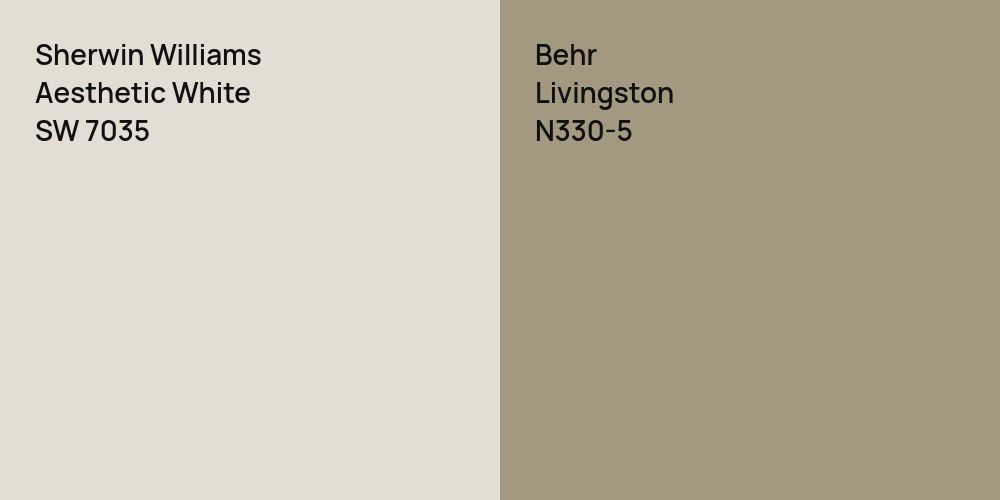 Sherwin Williams Aesthetic White vs. Behr Livingston