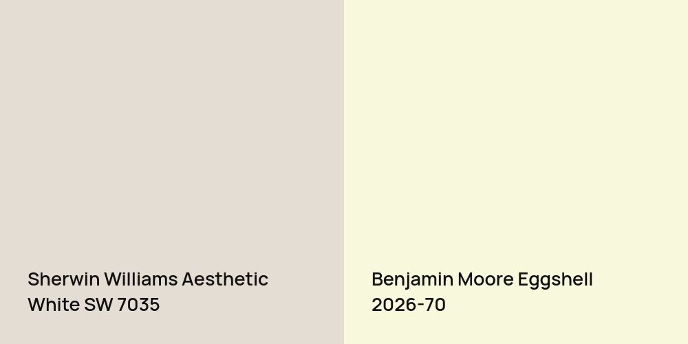 Sherwin Williams Aesthetic White vs. Benjamin Moore Eggshell