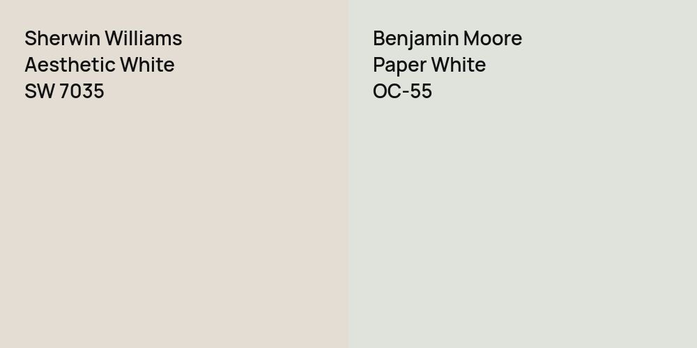 Sherwin Williams Aesthetic White vs. Benjamin Moore Paper White