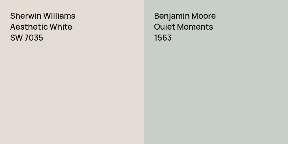 Sherwin Williams Aesthetic White vs. Benjamin Moore Quiet Moments