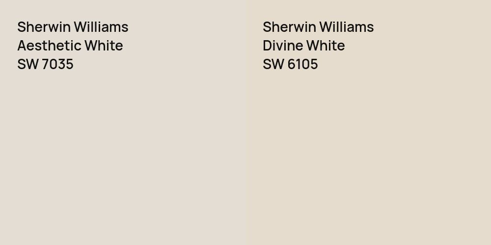 Sherwin Williams Aesthetic White vs. Sherwin Williams Divine White