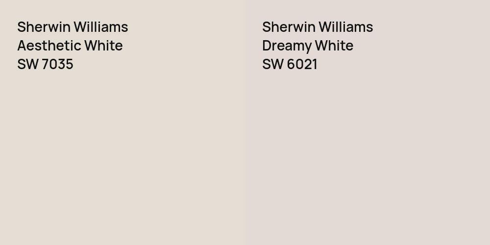 Sherwin Williams Aesthetic White vs. Sherwin Williams Dreamy White