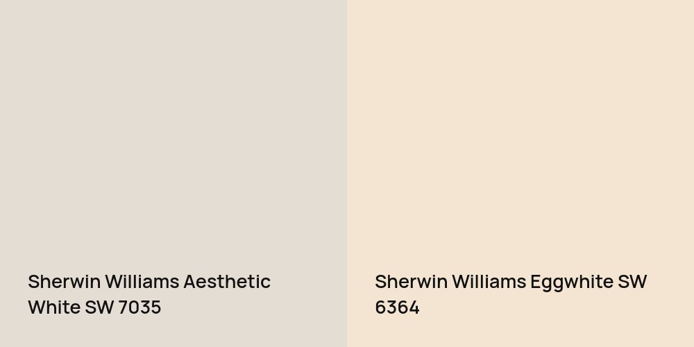 Sherwin Williams Aesthetic White vs. Sherwin Williams Eggwhite