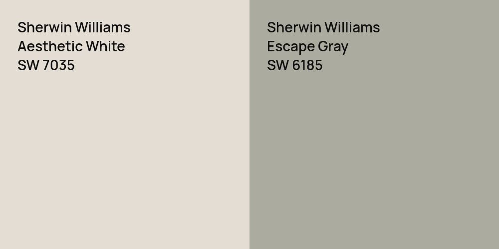 Sherwin Williams Aesthetic White vs. Sherwin Williams Escape Gray