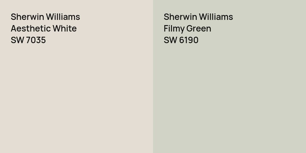 Sherwin Williams Aesthetic White vs. Sherwin Williams Filmy Green