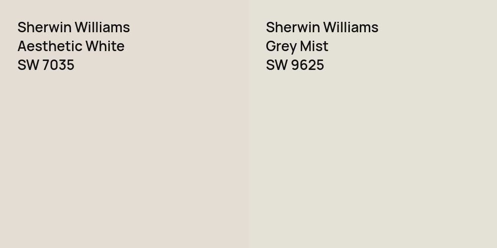 Sherwin Williams Aesthetic White vs. Sherwin Williams Grey Mist