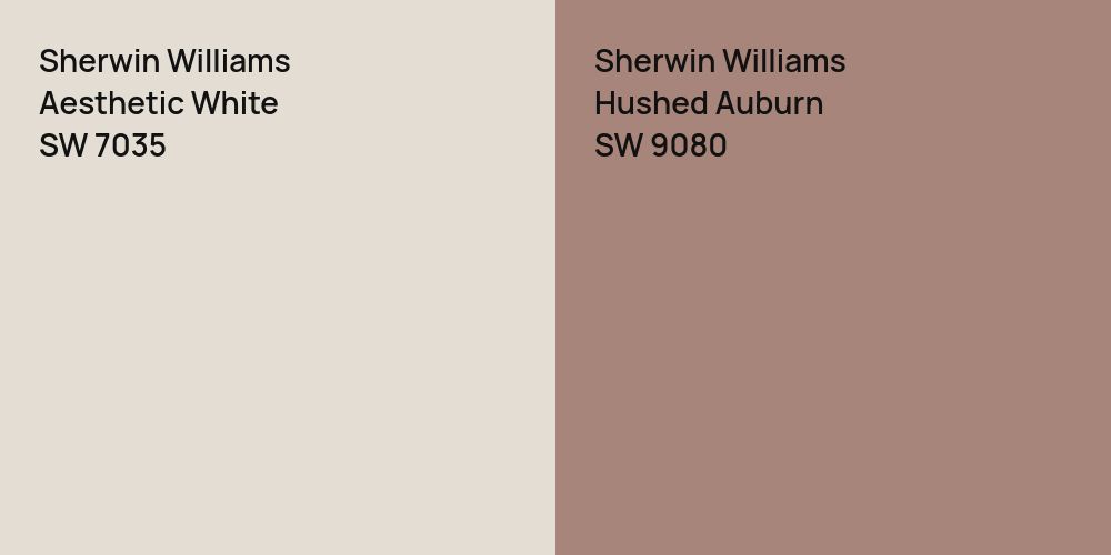 Sherwin Williams Aesthetic White vs. Sherwin Williams Hushed Auburn