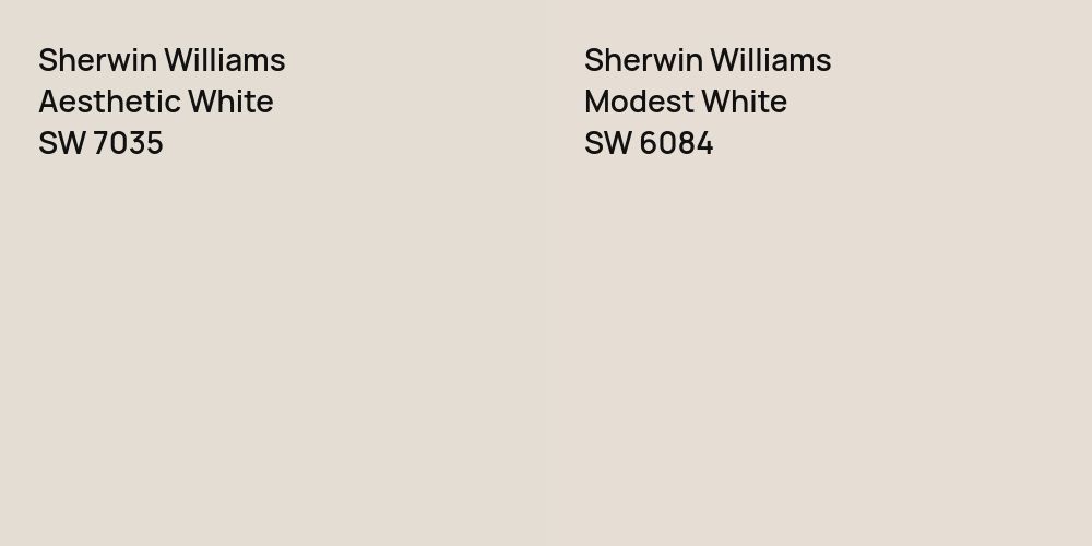 Sherwin Williams Aesthetic White vs. Sherwin Williams Modest White