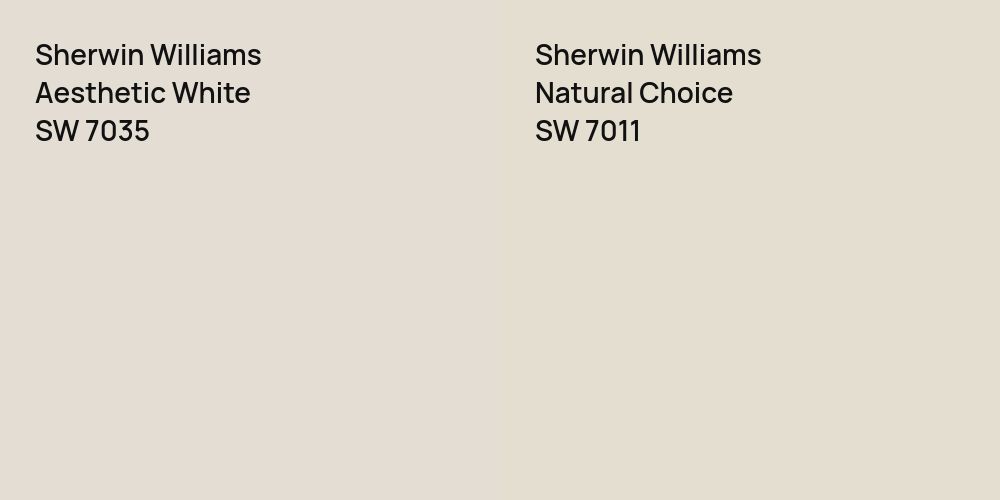 Sherwin Williams Aesthetic White vs. Sherwin Williams Natural Choice