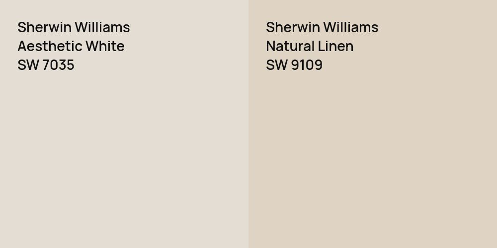 Sherwin Williams Aesthetic White vs. Sherwin Williams Natural Linen