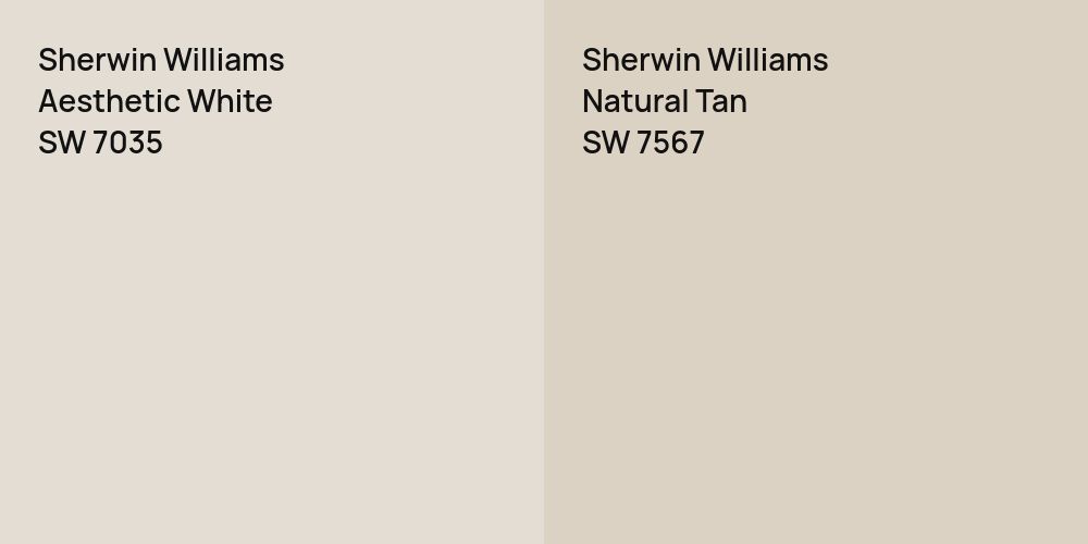 Sherwin Williams Aesthetic White vs. Sherwin Williams Natural Tan