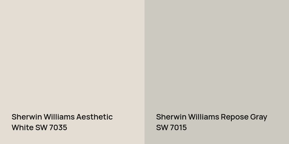 Sherwin Williams Aesthetic White vs. Sherwin Williams Repose Gray