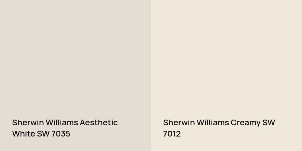 Sherwin Williams Aesthetic White vs. Sherwin Williams Creamy