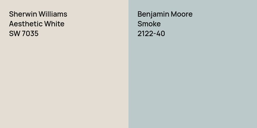 Sherwin Williams Aesthetic White vs. Benjamin Moore Smoke