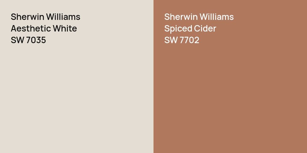 Sherwin Williams Aesthetic White vs. Sherwin Williams Spiced Cider