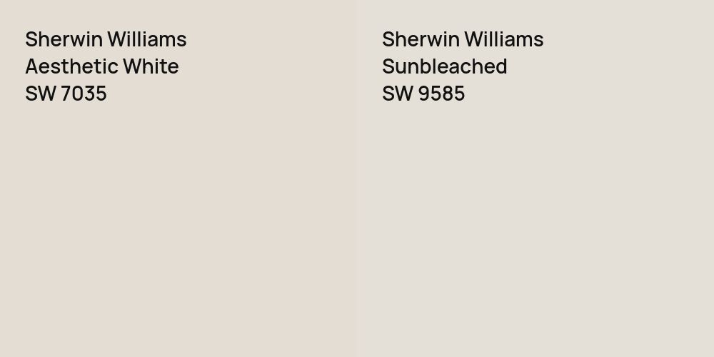 Sherwin Williams Aesthetic White vs. Sherwin Williams Sunbleached