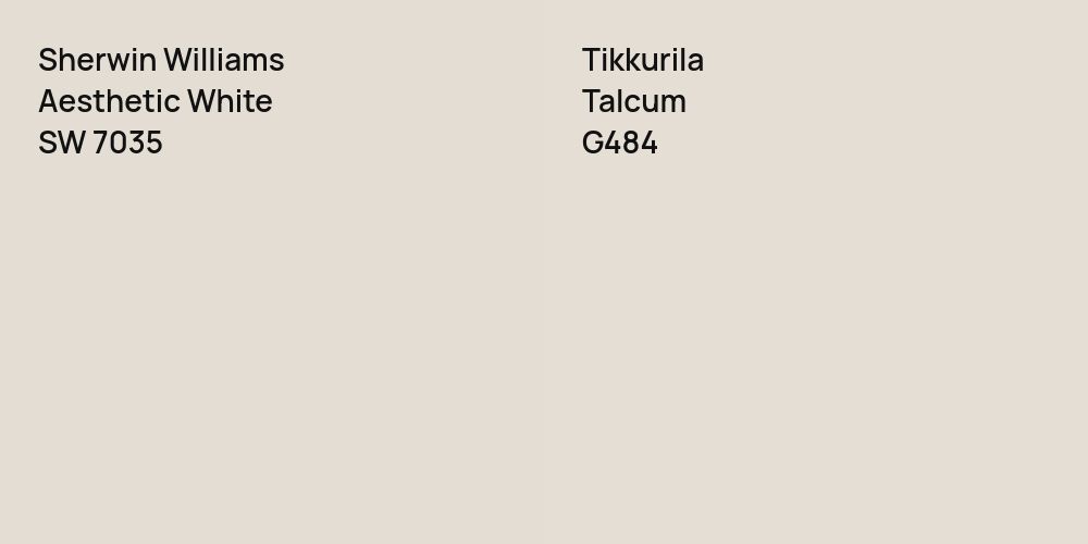 Sherwin Williams Aesthetic White vs. Tikkurila Talcum